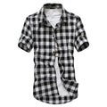 Men's Slim Fit Plaid Short-Sleeve Casual Shirt